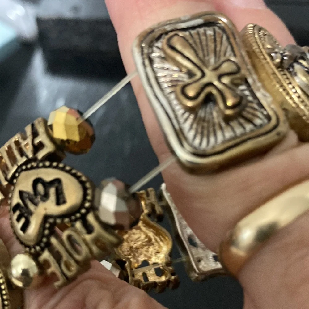 Faith Bracelets - set of 2 - Gold Toned